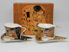 Gustav Klimt eszpresszó kávés porcelán csésze aljjal kanállal 2 személyes 180 ml A Csók