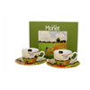 Porcelán eszpresszó kávés csésze + alj 110 ml 2 személyes dobozban Monet Pipacsmező