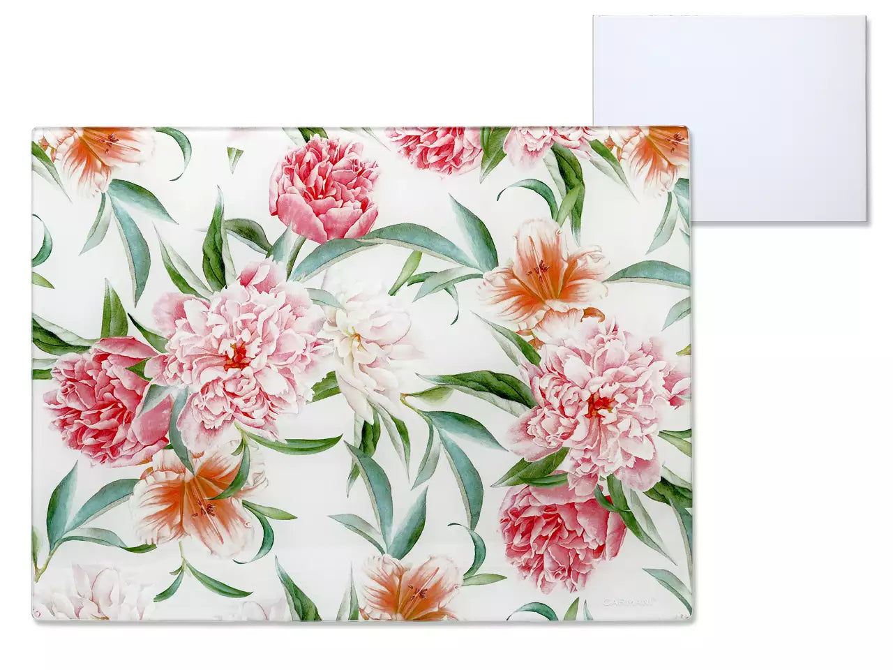 Üveg konyhai vágódeszka 40×30 cm – virágos
