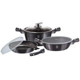 6 részes indukciós edénykészlet levehető nyéllel szürke Berlinger Haus Metallic Line Carbon Edition