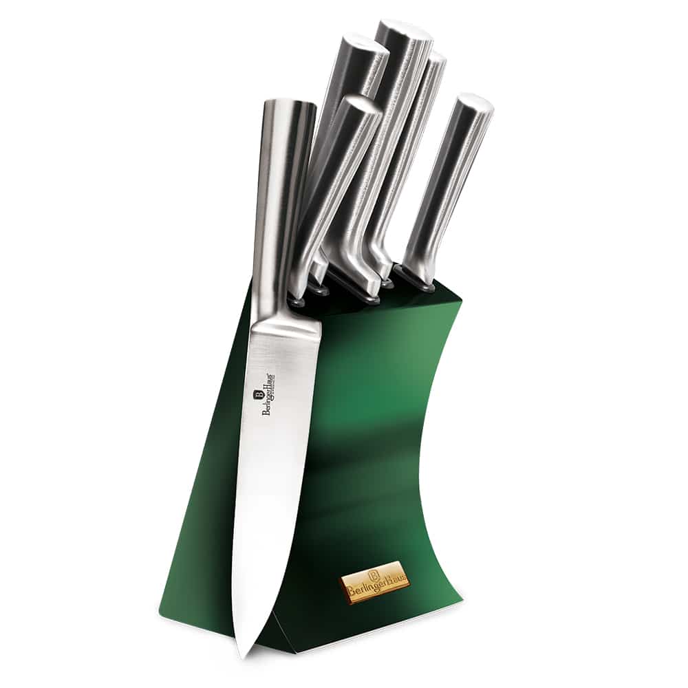 6 részes késkészlet állvánnyal smaragdzöld Berlinger Haus Emerald Collection