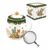 Forest Dream őszi porcelán rókás szűrős bögre tetővel dobozban Easy Life