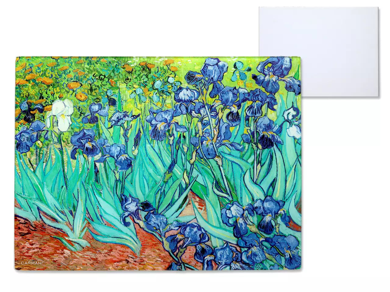 Üveg konyhai vágódeszka 40×30 cm – Van Gogh Íriszek