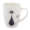 Cicás Porcelán bögre fekete macskás 370 ml ülő
