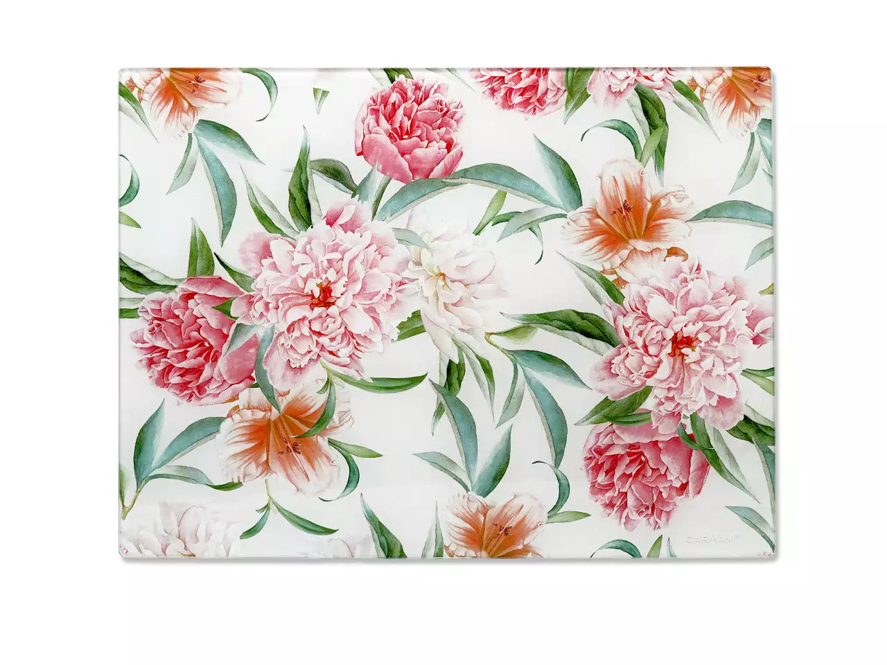 Üveg konyhai vágódeszka 40×30 cm – virágos