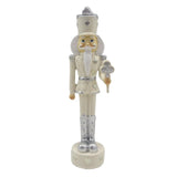 Karácsonyfadísz Bézs ezüst diótörő figura 17 cm