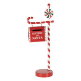 Clayre & Eef piros karácsonyi postaláda nyalóka állványon Letters to Santa 51 cm