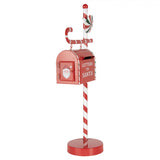 Clayre & Eef piros karácsonyi postaláda nyalóka állványon Letters to Santa 51 cm