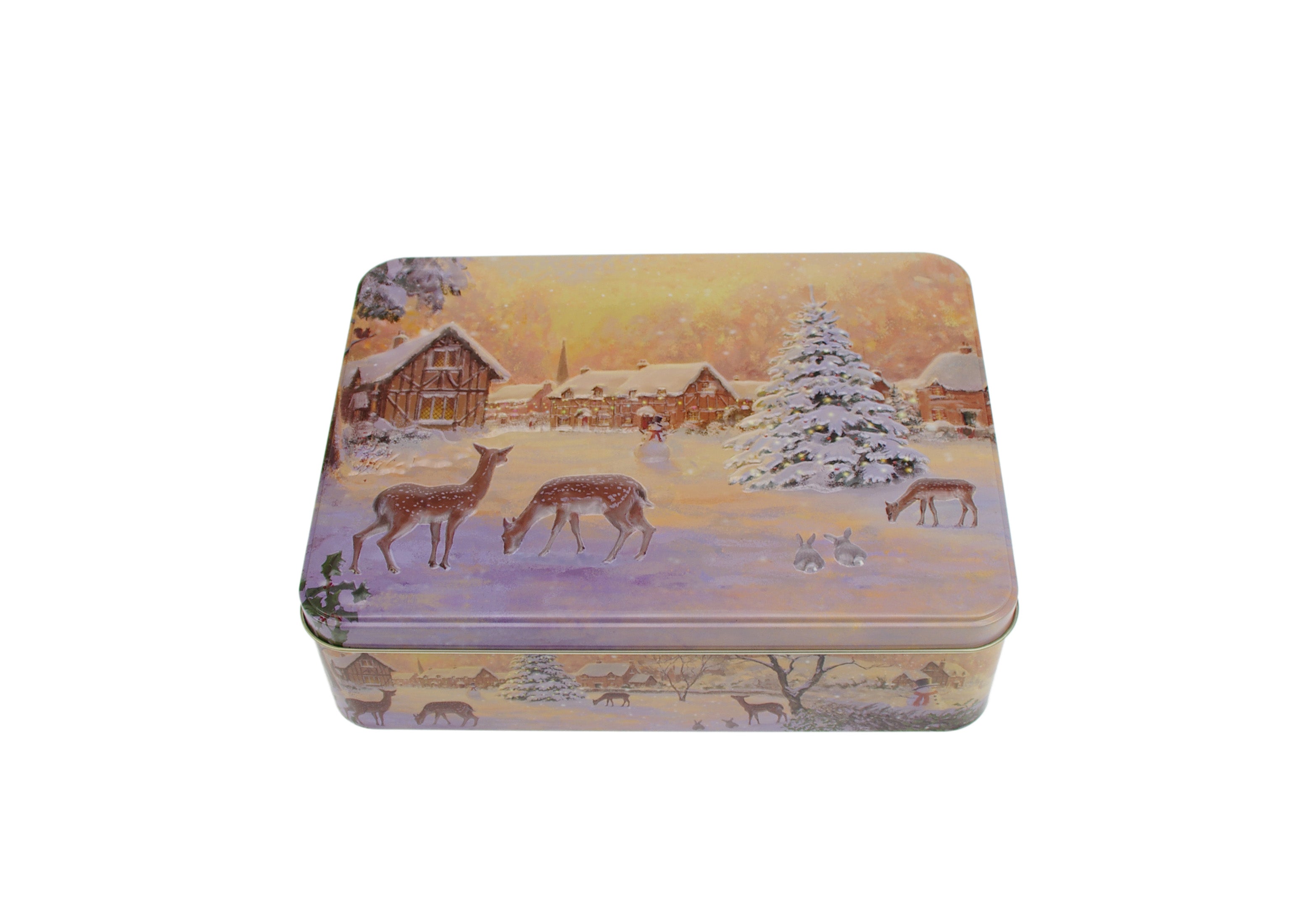 Karácsonyi konyhai dombornyomott fémdoboz 260x202x70 mm Winter Nostalgia
