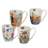 Macskavilág porcelán bögre szett - 4 darabos 360 ml - díszdobozos