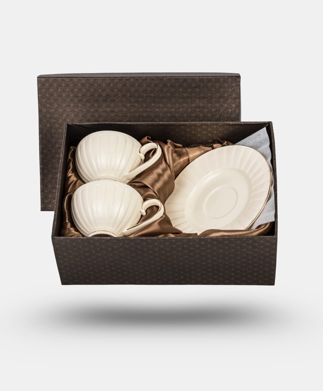 Elegáns porcelán csésze + alj 230 ml 2 személyes díszdobozban