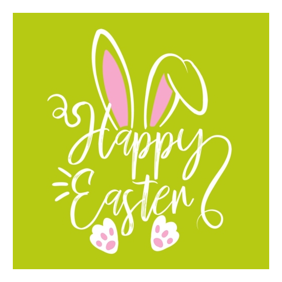 Szalvéta háromrétegű Húsvéti nyuszis33x33 cm 20 db Happy Easter green