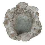 Szürke kő kaspó madaras Ø 27x12 cm