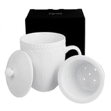 Duo Twilight fehér porcelán bögre porcelán szűrővel és fedővel - 370 ml