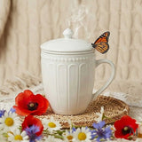 Duo Twilight fehér porcelán bögre porcelán szűrővel és fedővel - 370 ml