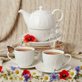 Duo Twilight fehér porcelán teázó szett - 1 személyes - 300/550 ml