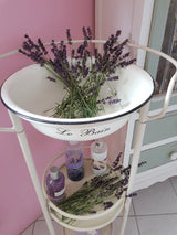 Antikolt vintage mosdóállvány lavórral krém 85 cm Le Bain