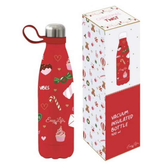 Karácsonyi Duplafalú rozsdamentes acél hőtartó termosz 500ml díszdobozban Christmas Twist