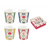 Porcelán virágos eszpresszó pohár 4 személyes szett 100 ml dobozban Coffee Mania Flowery