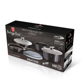 9 részes indukciós edénykészlet levehető nyéllel szürke Berlinger Haus Metallic Line Carbon Edition