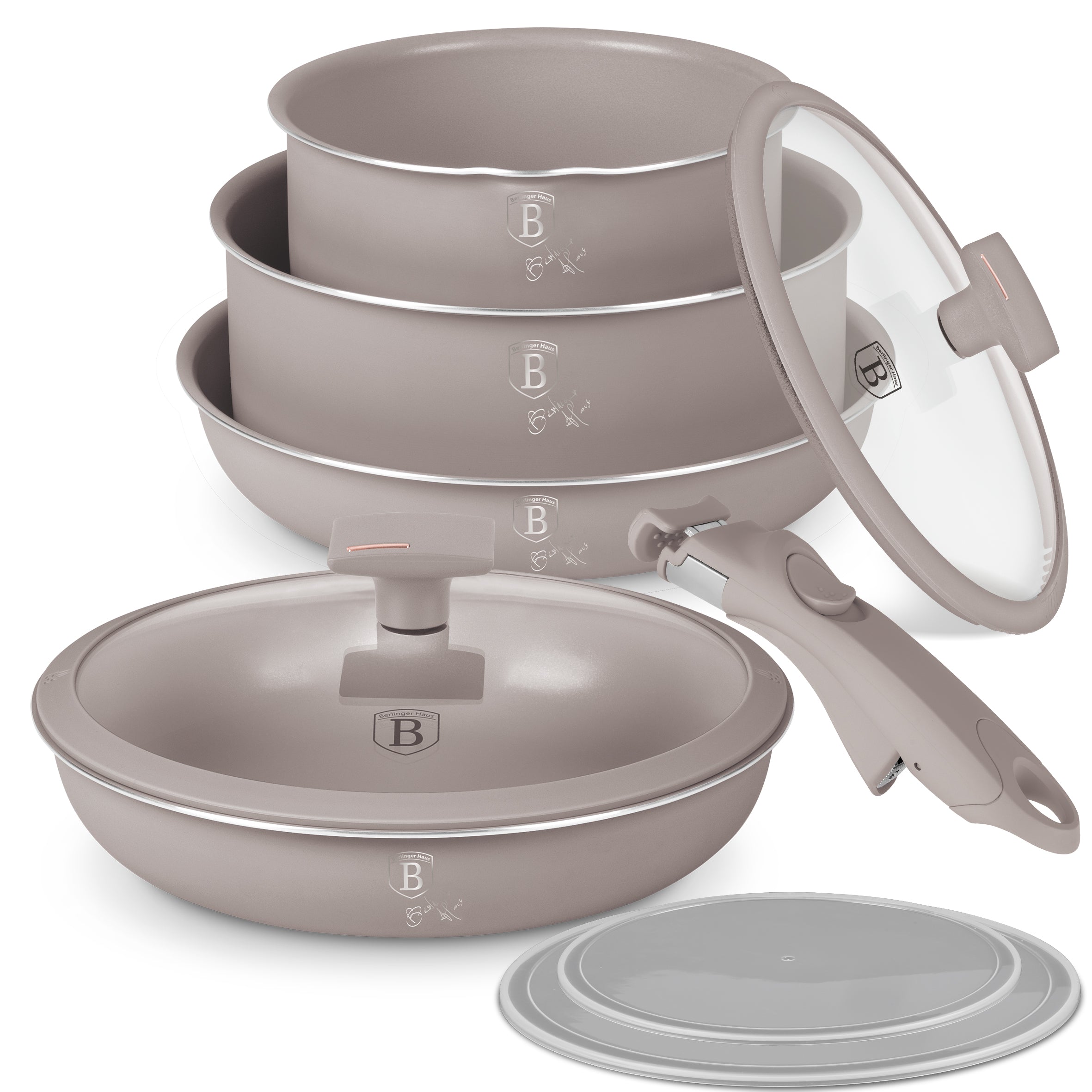 9 részes indukciós kezdő edénykészlet Berlinger Haus Taupe Collection