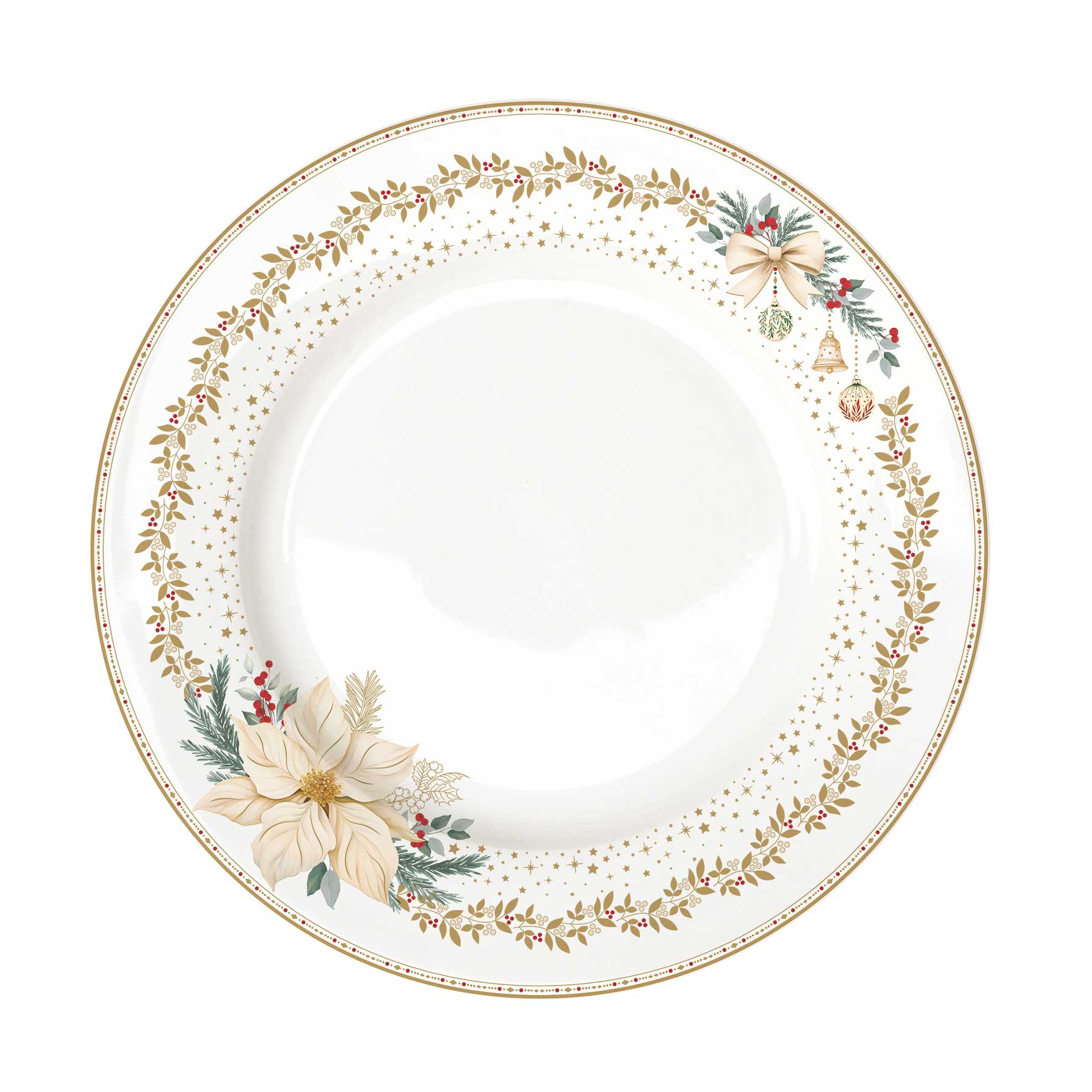 Karácsonyi porcelán étkészlet 18 részes White Elegance