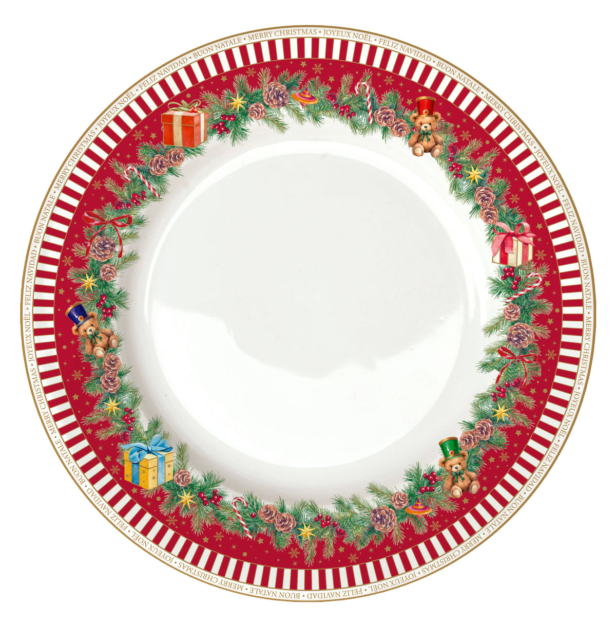 Karácsonyi porcelán lapostányér Ø 26,5 cm – Christmas Teddy