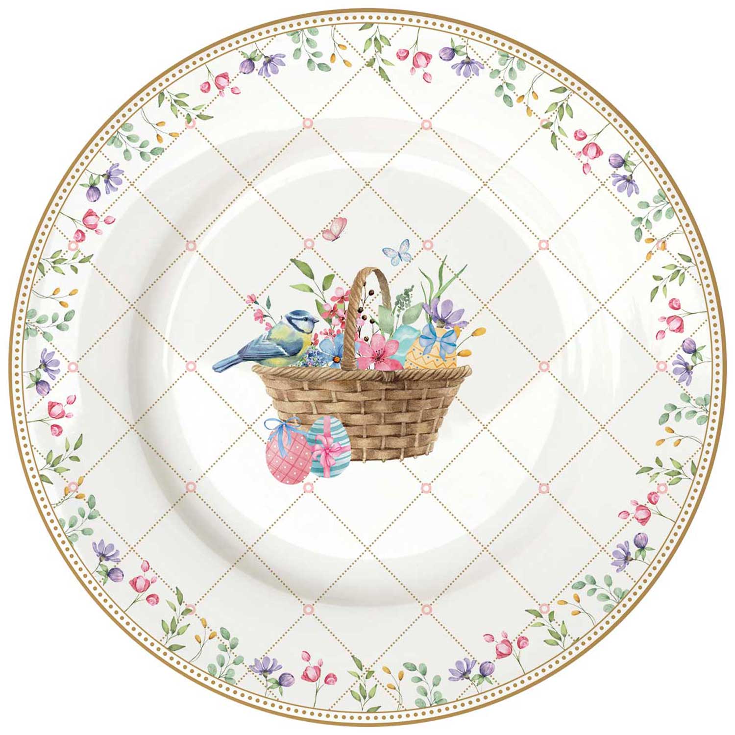 Spring Bloom húsvéti porcelán desszertes tányér