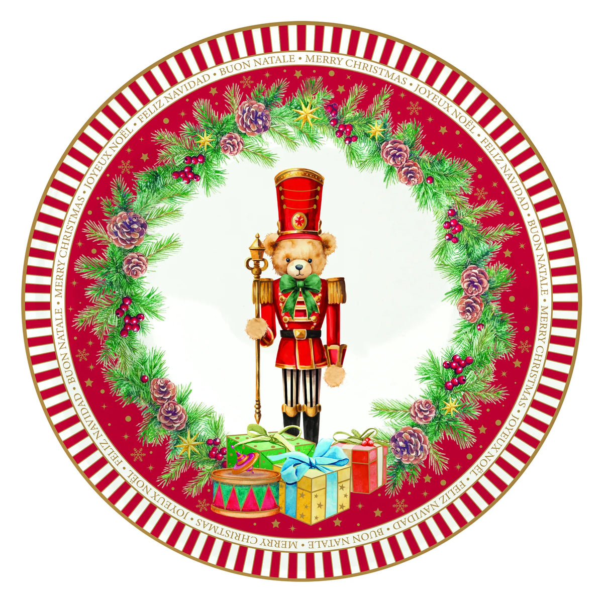 Karácsonyi porcelán macis desszertes tányér Ø 19 cm – Christmas Teddy