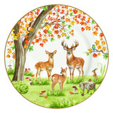Porcelán őszi szarvas mintás desszertes tányér 19 cm Fairy Forest