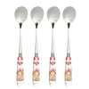 Karácsonyi rozsdamentes acél teáskanál 4 db szett porcelán nyéllel Sweet Christmas