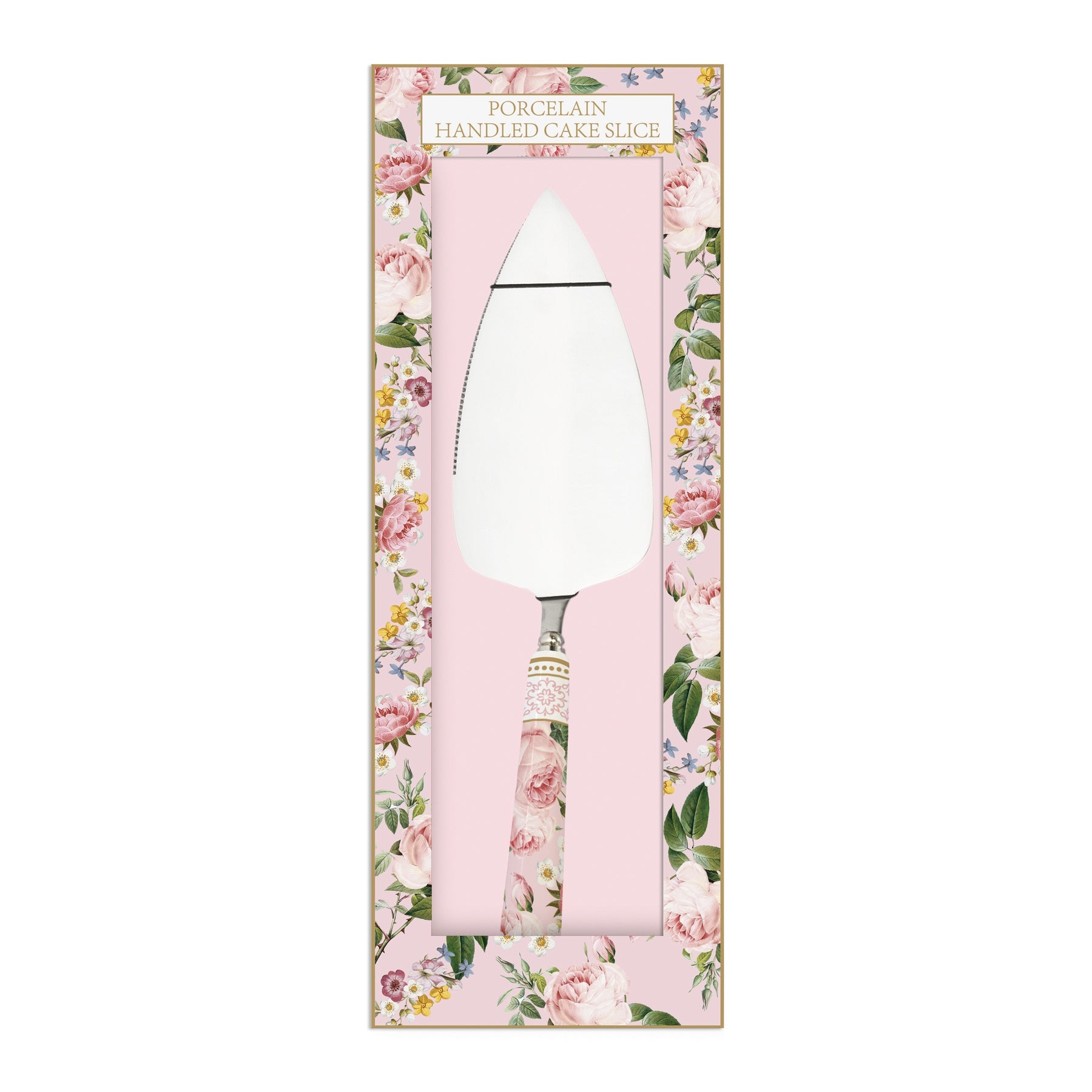 Tortalapát virágos porcelán nyéllel Rozsdamentes acél Chant des Roses