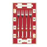 Karácsonyi Rozsdamentes acél villa szett 4 db-os porcelán nyéllel Christmas Tale