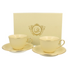 ELegáns porcelán csésze + alj 290 ml 2 személyes VESPER díszdobozban arany szegélyyel