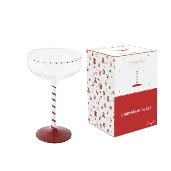 Karácsonyi Pezsgős üveg pohár 250 ml díszdobozban Christmas Twist