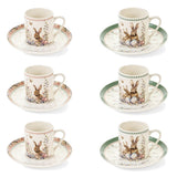 Húsvéti nyuszis Porcelán kávés csésze + alj 6 személyes 180 ml dobozban PePen