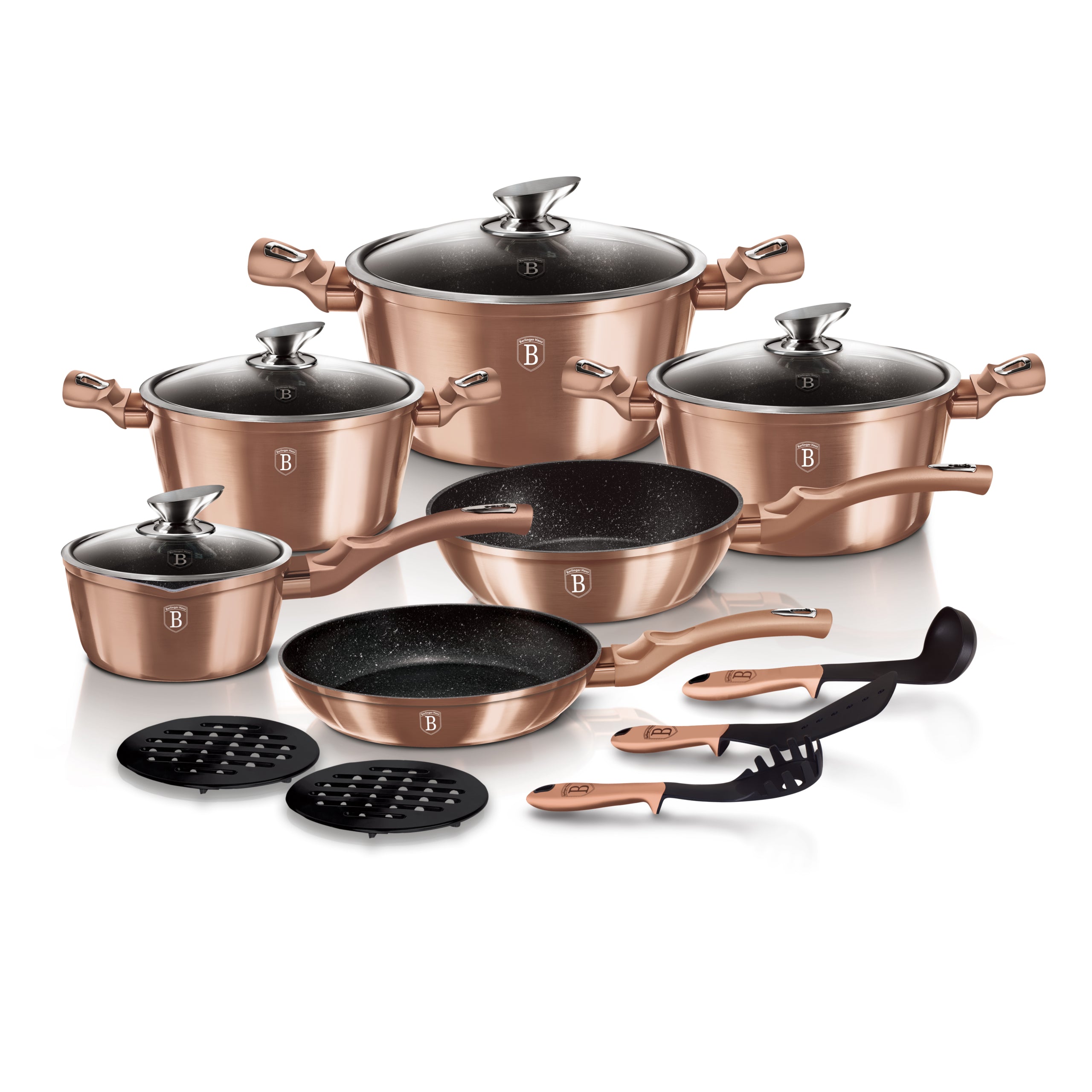 Berlinger Haus 15 részes edénykészlet Metallic Line Rose Gold Edition