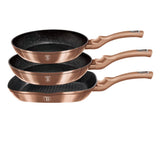 Indukciós 3 részes serpenyő készlet Metallic Line Rose Gold Edition Berlinger Haus