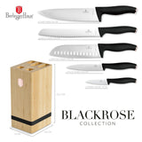 Berlinger Haus 6 részes késkészlet bambusz késtartóval – Black Rose Collection