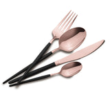 Berlinger Haus 24 részes fekete–rose gold evőeszközkészlet – Black Rose Collection