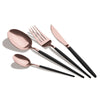 Berlinger Haus 24 részes fekete–rose gold evőeszközkészlet – Black Rose Collection