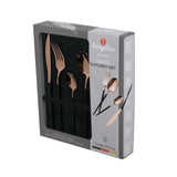 Berlinger Haus 24 részes fekete–rose gold evőeszközkészlet – Black Rose Collection