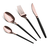 Berlinger Haus 24 részes fekete–rose gold evőeszközkészlet – Black Rose Collection