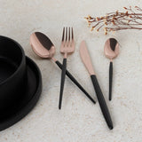 Berlinger Haus 24 részes fekete–rose gold evőeszközkészlet – Black Rose Collection