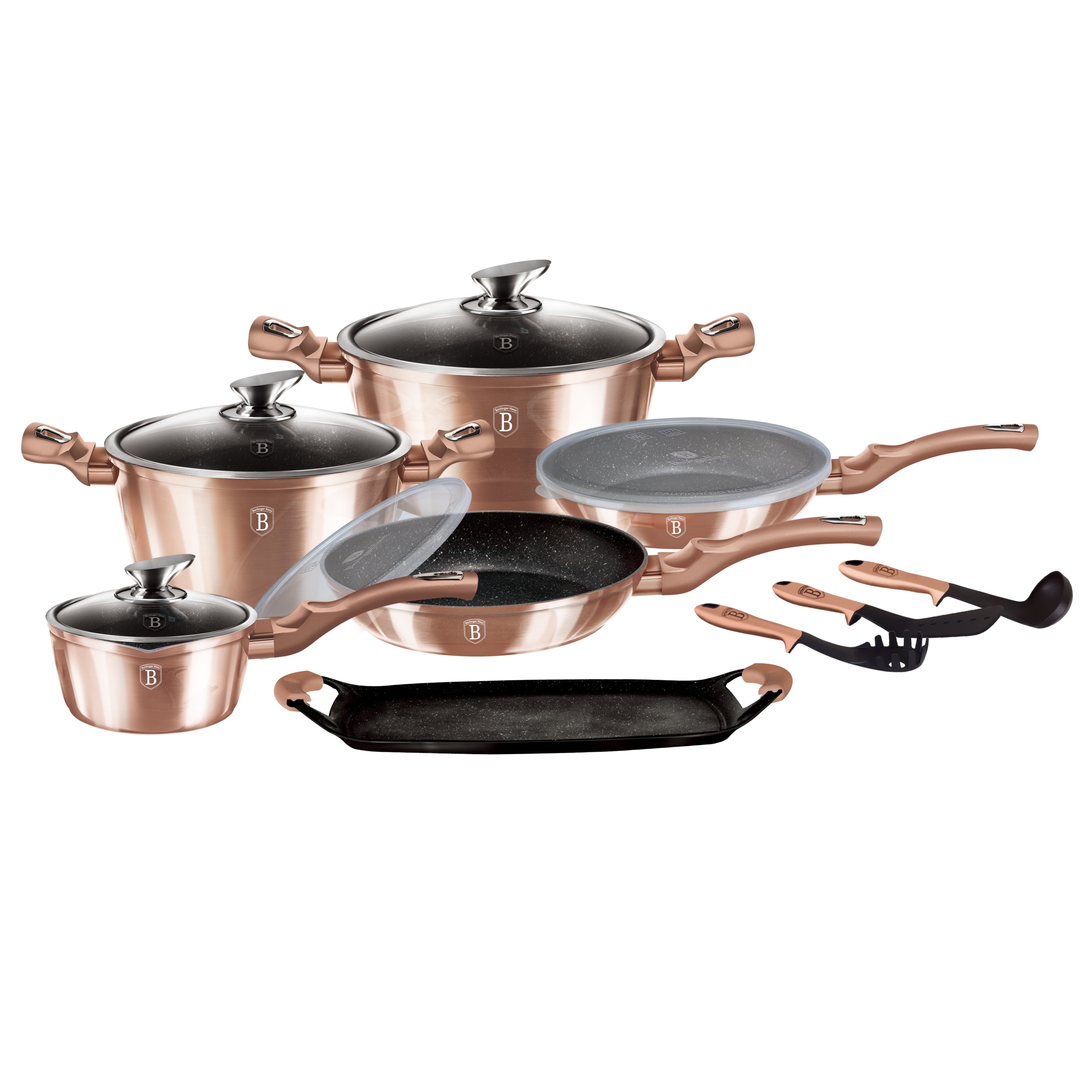 Berlinger Haus 14+2 részes edénykészlet Metallic Line Rose Gold Edition