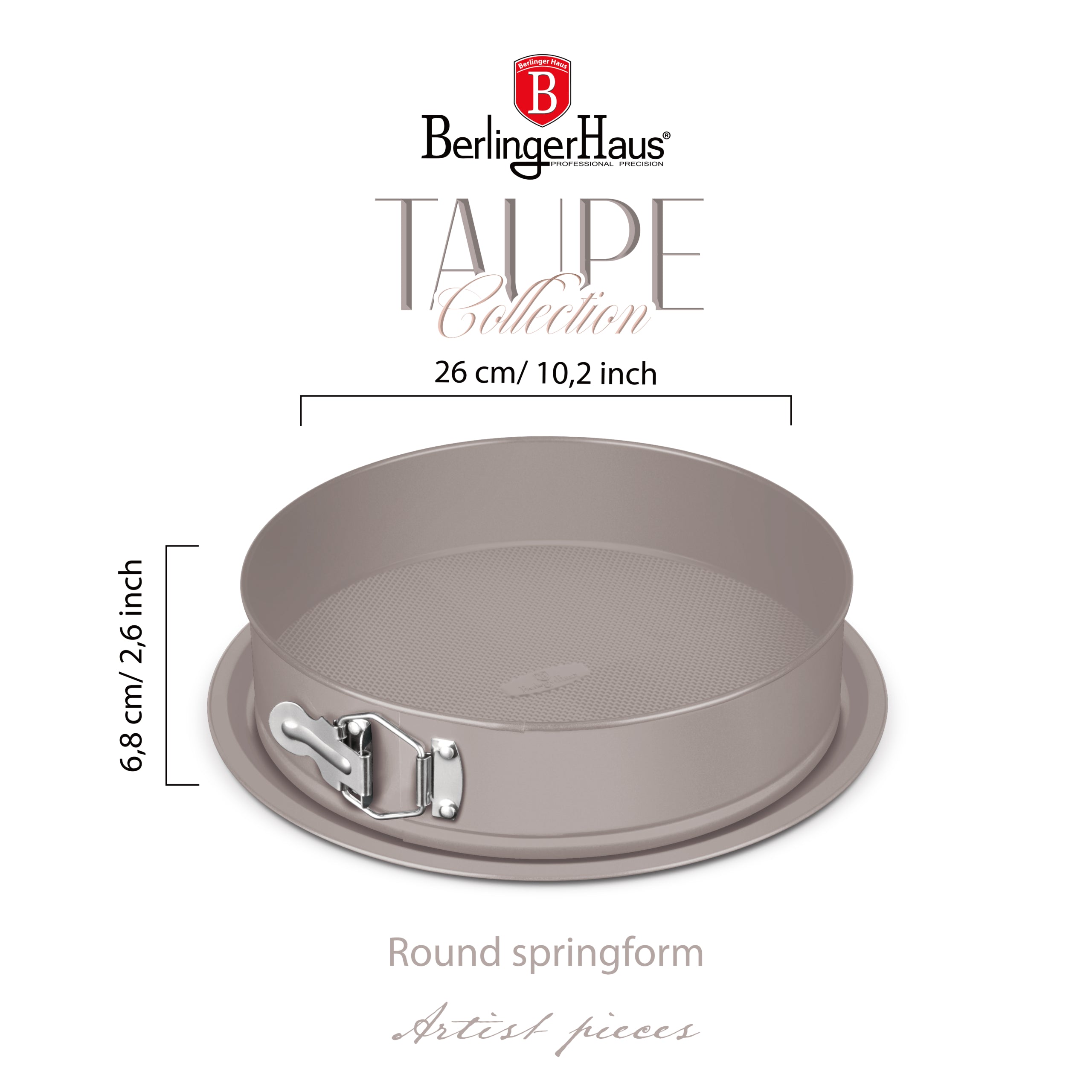 Kör alakú tortaforma tapadásmentes titánPro bevonattal 26 cm Berlinger Haus Taupe szürke