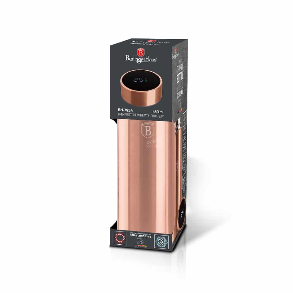 Rose Gold termosz LED-es hőfok kijelzővel 450 ml Berlinger Haus