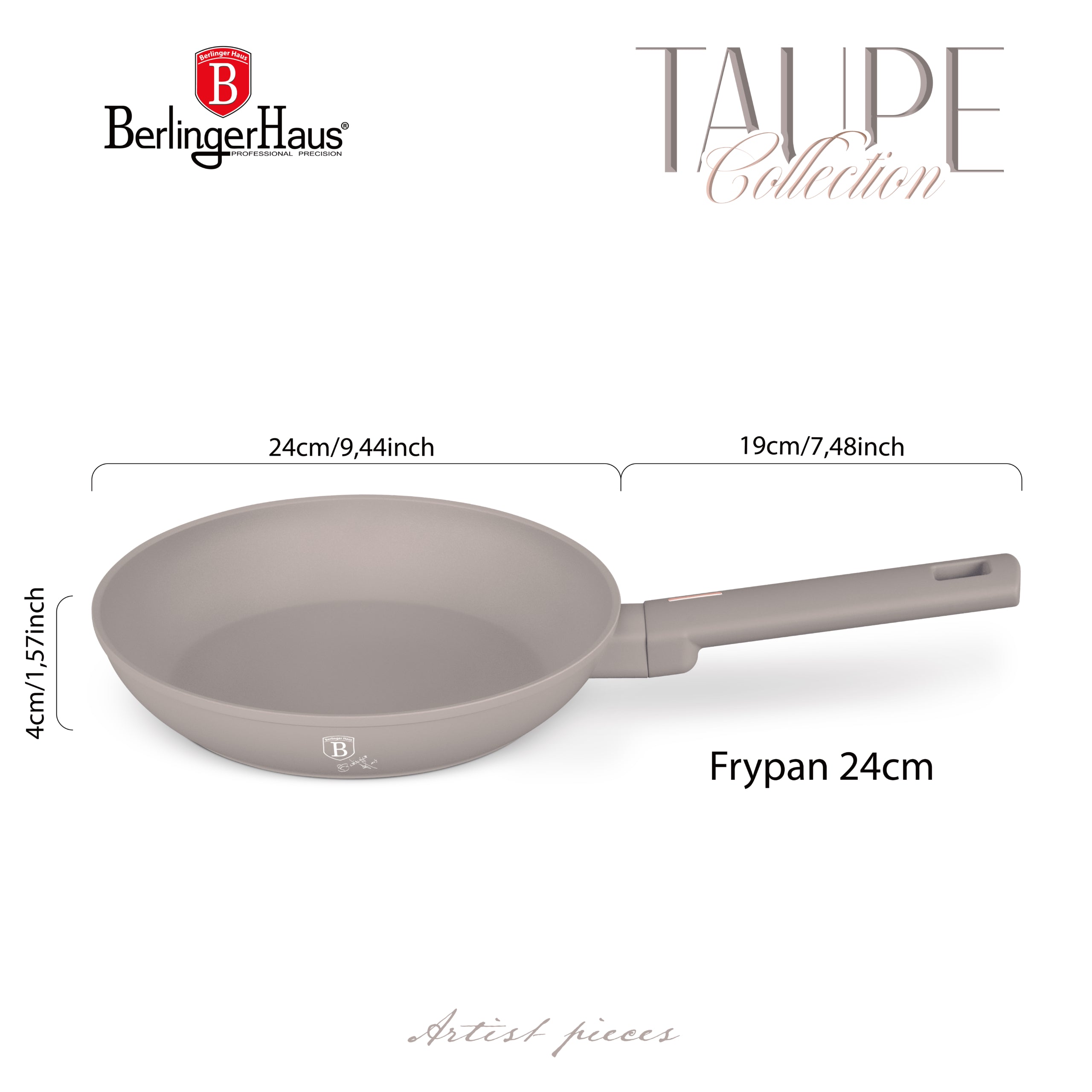 Serpenyő 24 cm indukciós tapadásmentes Berlinger Haus Taupe Collection
