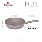Berlinger Haus indukciós wok serpenyő 28 cm – Taupe Collection