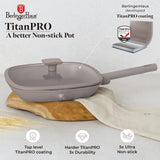 Grill serpenyő fedővel nagy 28 cm indukciós tapadásmentes Berlinger Haus Taupe Collection